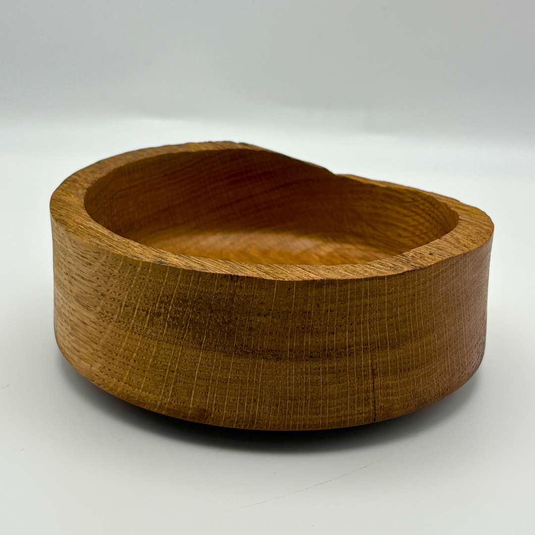 Live edge oak bowl by Theo Jaques, Wealden Wood Design